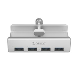 „Orico MH4PU“ šakotuvas, montuojamas prie spaustuko, 4x USB-A 3.0 – sidabrinis