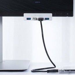 „Orico MH4PU“ šakotuvas, montuojamas prie spaustuko, 4x USB-A 3.0 – sidabrinis