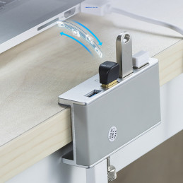 „Orico MH4PU“ šakotuvas, montuojamas prie spaustuko, 4x USB-A 3.0 – sidabrinis