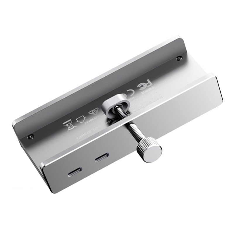 „Orico MH5PMM“ spaustuku montuojamas šakotuvas USB-C / 2x USB-A 3.0, + SD ir TF + 3,5 mm garso jungtis - sidabrinis