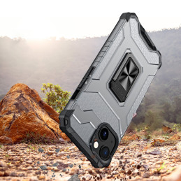 Crystal Ring Case šarvuotas hibridinis korpuso dangtelis + magnetinis laikiklis iPhone 12 mini juodas