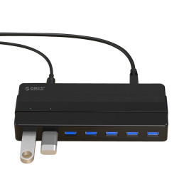 „Orico H7928-U3-V1“ šakotuvas, 7x USB-A 3.0, juodas