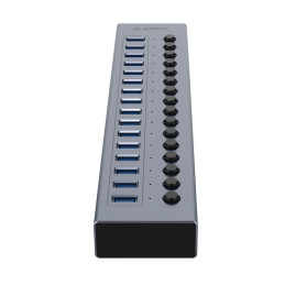 „Orico BT2U3-16AB“ šakotuvas 16x USB-A 3.0 su jungikliais - pilkas