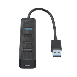Orico TWU32-4A USB-A 3.1 šakotuvas / 1x USB-A 3.1 + 3x USB-A 2.0 + USB-C 5V/ 3A - juodas