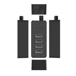 „Orico W5P-U2-030“ šakotuvas, 4x USB-A 2.0, 30 cm, juodas