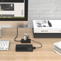 „Orico W5P-U2-100“ šakotuvas, 4x USB-A 2.0 + microUSB 5V, 1m, juodas