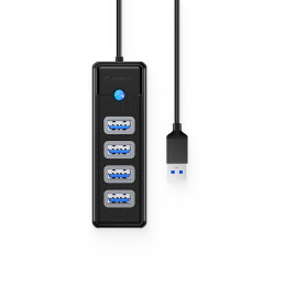 „Orico PW4U-U3“ šakotuvas USB-A / 4x USB-A 3.0 - juodas