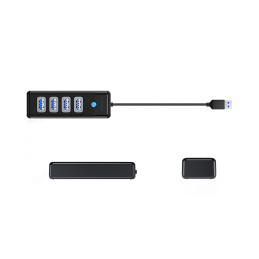 „Orico PW4U-U3“ šakotuvas USB-A / 4x USB-A 3.0 - juodas