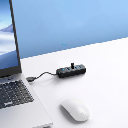 „Orico PW4U-U3“ šakotuvas USB-A / 4x USB-A 3.0 - juodas