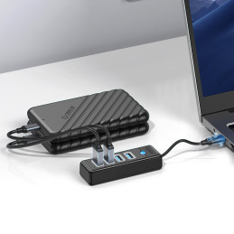 Orico PWC2U-C3 USB-C šakotuvas / 2x USB-A 3.0 + 1x USB-C 3.0 - juodas
