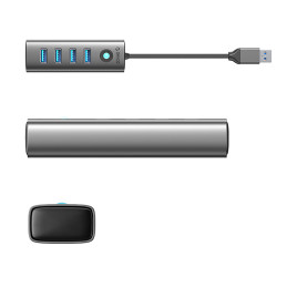„Orico PDD4U-U3“ šakotuvas, 4x USB-A 3.0, pilkas