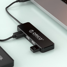 „Orico FL01“ USB-A šakotuvo prijungimo stotelė, 4x USB-A 2.0, juoda