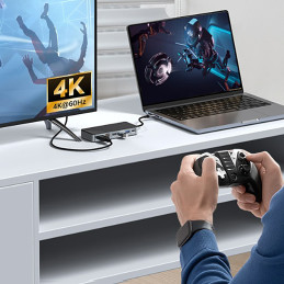 „Orico OM28PR-G2“ USB-C prijungimo stotelė su M.2 disko lizdu + 1 x USB-A 3.2 + 1 x USB-C 3.2 + 2 x USB-A 2.0 + 1 x HDMI...