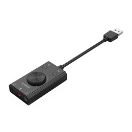 Orico SC2 išorinė daugiafunkcinė garso plokštė su USB-A - juoda