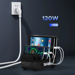 „Orico DUK-10P-V1“ išmanioji įkrovimo stotelė, 10 x USB-A, juoda