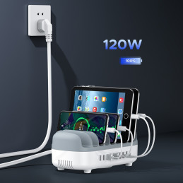„Orico DUK-10P-V1“ išmanioji įkrovimo stotelė, 10 x USB-A, balta