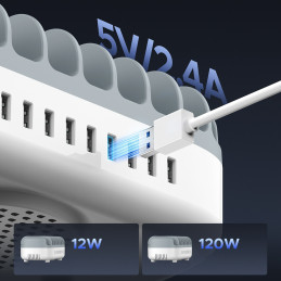 „Orico DUK-10P-V1“ išmanioji įkrovimo stotelė, 10 x USB-A, balta