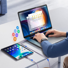 „Orico CDX“ 60 W 3 A maitinimo laidas USB-C - USB-C 1 m laidas - violetinis