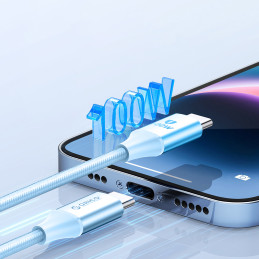 „Orico CDX“ 100 W 5 A maitinimo šaltinis USB-C - USB-C laidas 1 m - mėlynas