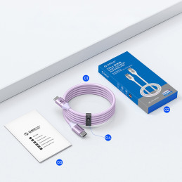 „Orico CDX“ 100 W 5 A maitinimo laidas USB-C - USB-C 1 m laidas - violetinis