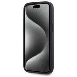 DKNY grūdėto metalo logotipo „MagSafe iPhone 15“ dėklas – smėlio spalvos