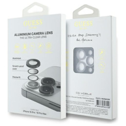 „Guess Max Lens“ apsauginis metalinis grūdintas stiklas iPhone 16 Pro / 16 Pro Max
