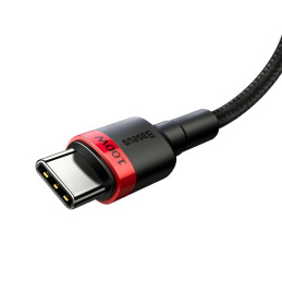Baseus CATKLF-AL91 USB-C - USB-C PD QC kabelis 100W 5A 480Mb/ s 2m - juoda ir raudona