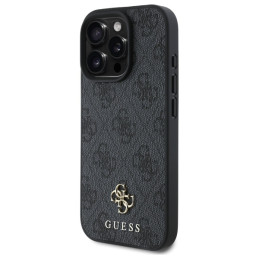 „Guess 4G“ mažas klasikinis „MagSafe“ dėklas, skirtas „iPhone 16 Pro“ – juodas