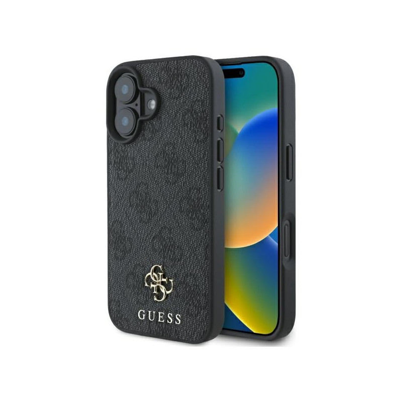 „Guess“ mažas klasikinis „MagSafe“ dėklas, skirtas „iPhone 16“ – juodas