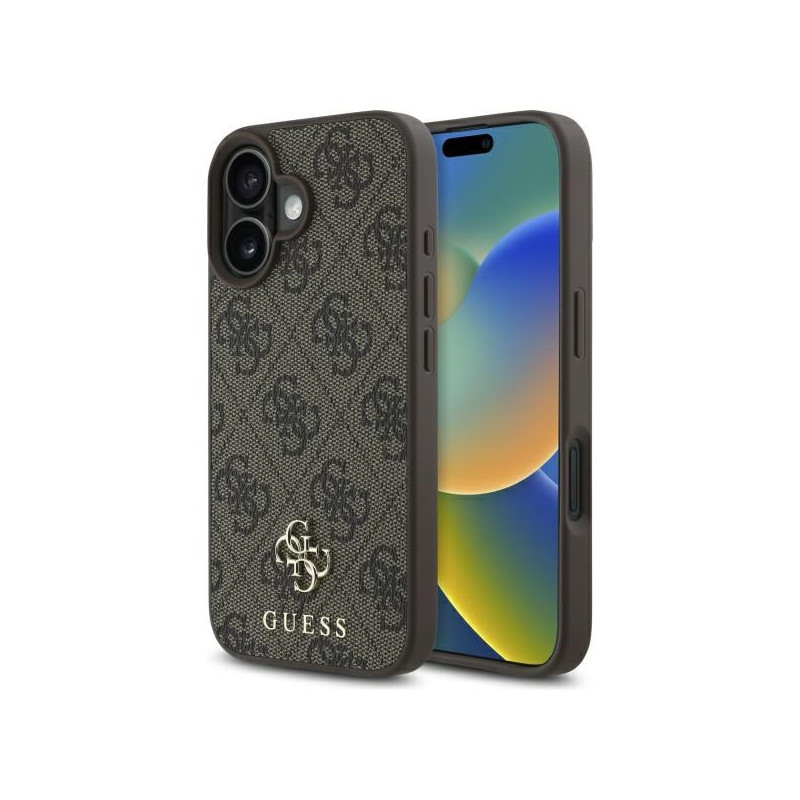 „Guess 4G“ mažas klasikinis „MagSafe“ iPhone 16 dėklas – rudas