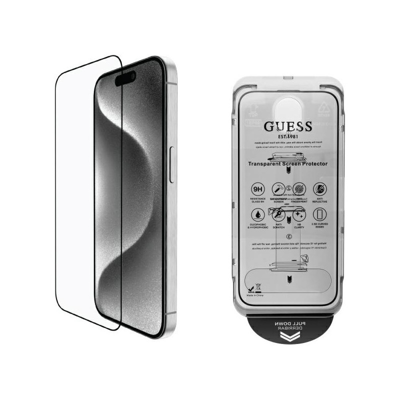 „Guess“ 2.5D grūdinto stiklo ekrano apsauga iPhone 16 telefonui