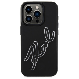 „Karl Lagerfeld“ 3D guminis „Signature“ dėklas, skirtas „iPhone 15 Pro“ – juodas