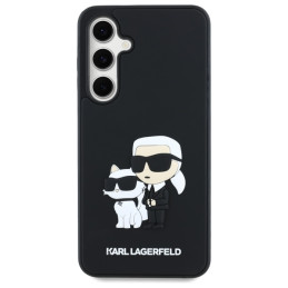 Karl Lagerfeld 3D guminis Karl&Choupette dėklas, skirtas Samsung Galaxy S24 FE - juodas