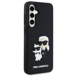 Karl Lagerfeld 3D guminis Karl&Choupette dėklas, skirtas Samsung Galaxy S24 FE - juodas