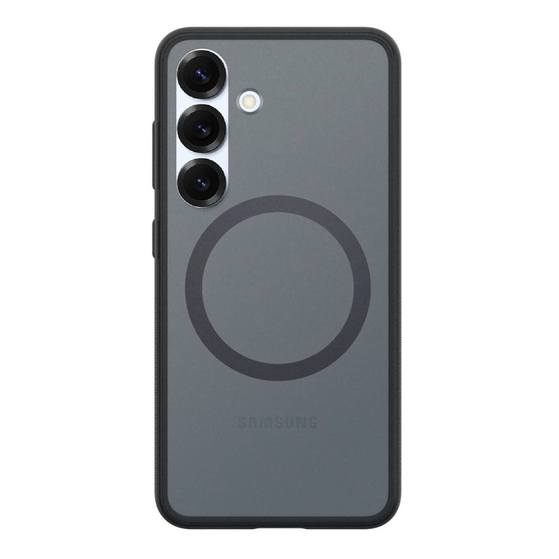 „Spigen Capella GP-FPS931PGBJW“ silikoninis dėklas su „MagFit“ magnetiniu žiedu, skirtas „Samsung Galaxy S25“ - juodas