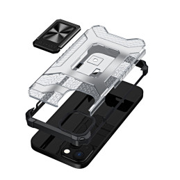 Crystal Ring Case šarvuotas hibridinis korpuso dangtelis + magnetinis laikiklis iPhone 13 mini juodas