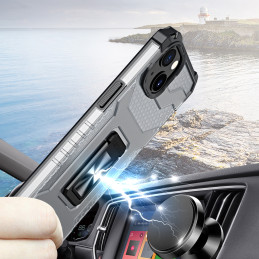 Crystal Ring Case šarvuotas hibridinis korpuso dangtelis + magnetinis laikiklis iPhone 13 mini juodas