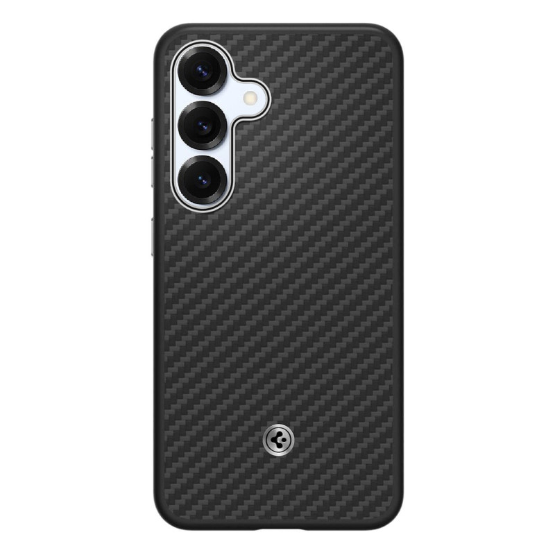 „Spigen Enzo Aramid GP-FPS936PGABW“ silikoninis dėklas su integruotu „MagFit“ žiedu, skirtas „Samsung Galaxy S25+“ – juo...