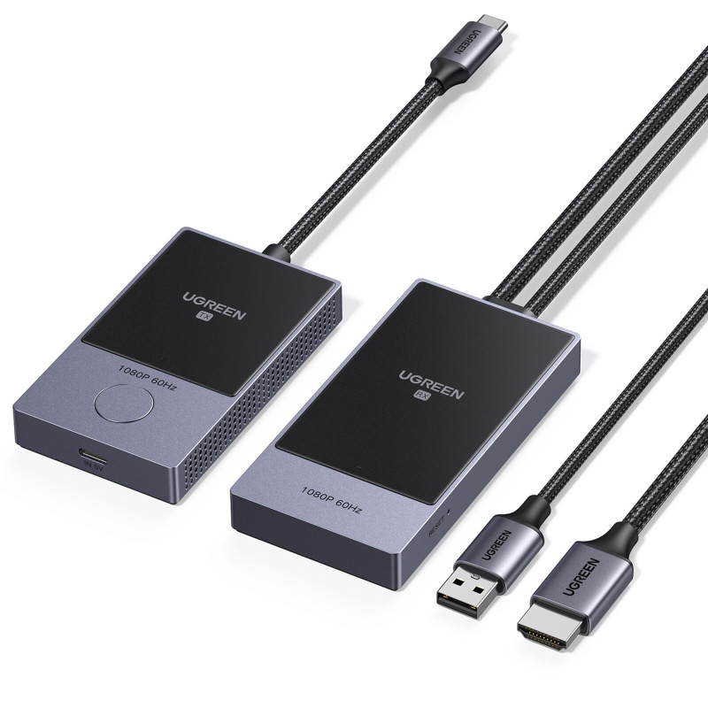 HDMI siųstuvas Ugreen CM737 belaidis siųstuvas ir imtuvas - juodas ir sidabrinis