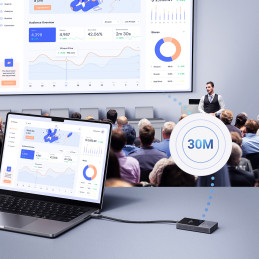 HDMI siųstuvas Ugreen CM737 belaidis siųstuvas ir imtuvas - juodas ir sidabrinis