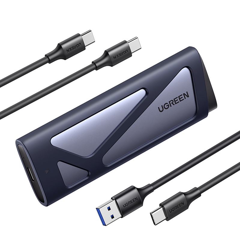 „Ugreen CM767 M.2 NVMe/ SATA SSD“ disko korpusas – sidabrinis