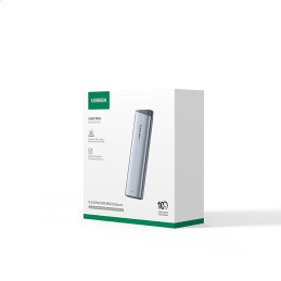 „Ugreen CM767 M.2 NVMe/ SATA SSD“ disko korpusas – sidabrinis