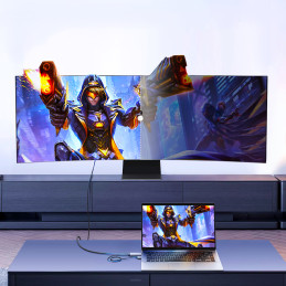 Ugreen HD169 HDMI į DisplayPort kryptinis kabelis, 4K@60Hz, 2m - pilkas