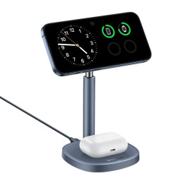 „Baseus Orbit 2 Pro MagSafe Qi2 20W“ 2 viename indukcinis įkroviklis su aušinimu – pilkas