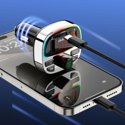 „Dudao R2PRO+“ siųstuvas su PD25W „Bluetooth 5.3“ RGB įkrovimo prievadais – juodas ir sidabrinis