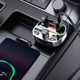 „Dudao R2PRO+“ siųstuvas su PD25W „Bluetooth 5.3“ RGB įkrovimo prievadais – juodas ir sidabrinis