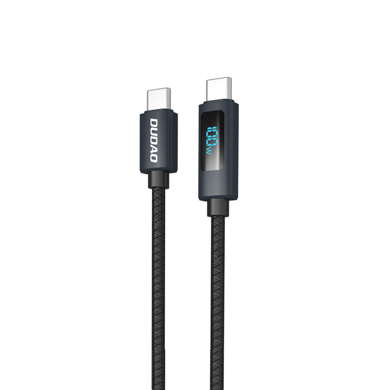 Dudao L7C USB-C - USB-C 100W laidas su LED ekranu 1m - juodas