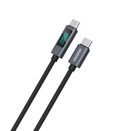 Dudao L7C USB-C - USB-C 100W laidas su LED ekranu 1m - juodas