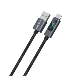 Dudao L7T USB-A - USB-C 66W laidas su LED ekranu 1 m - juodas