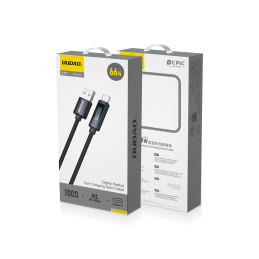 Dudao L7T USB-A - USB-C 66W laidas su LED ekranu 1 m - juodas
